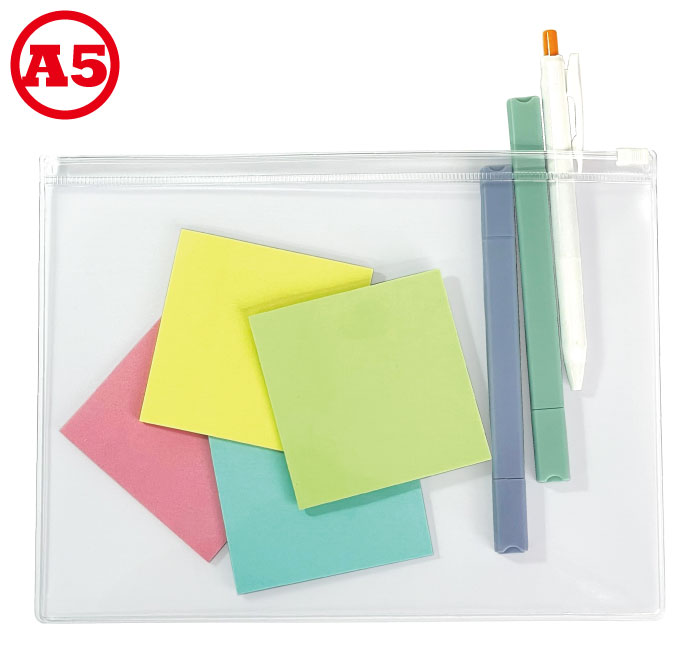 ファスナー付きクリアケースA5